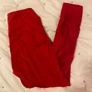 fabletics red leggings size medium